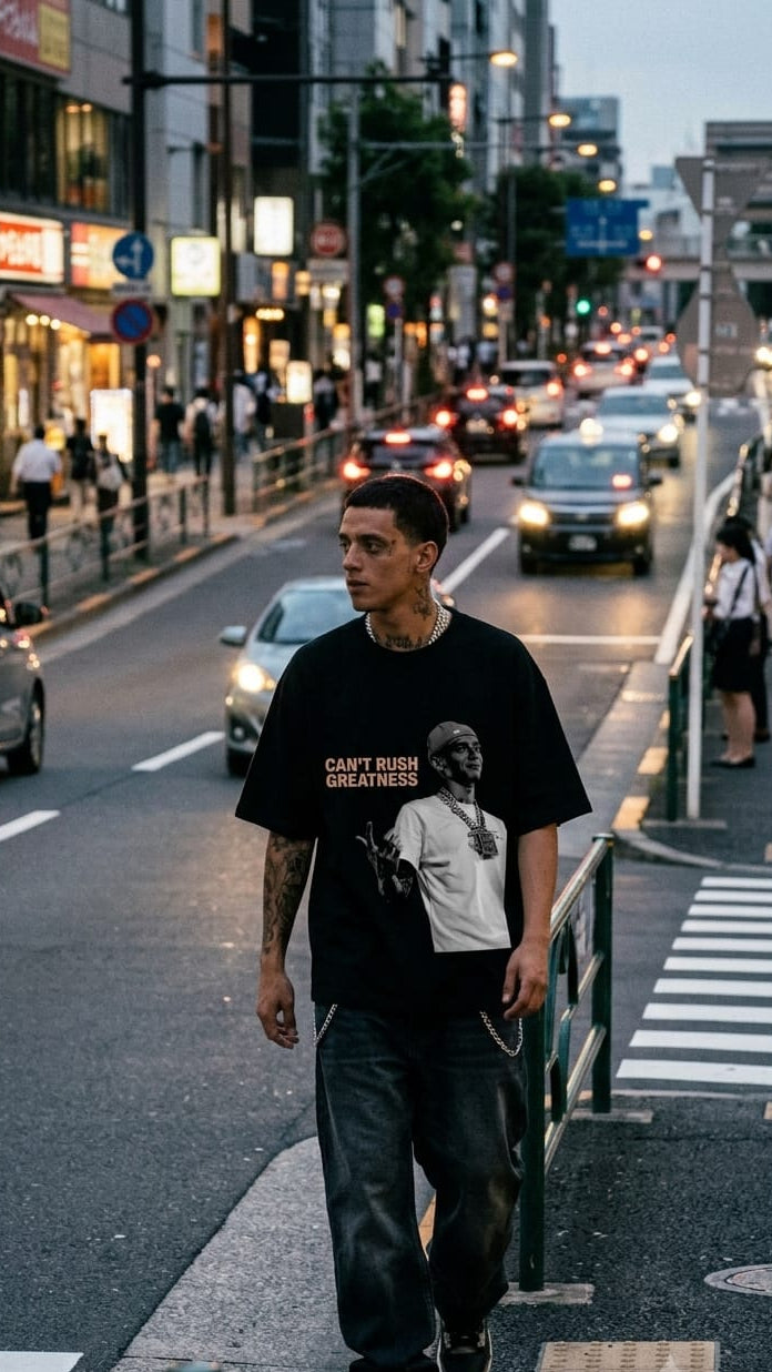 Central Cee UK Rap Graphic Drop Shoulder T-Shirt
