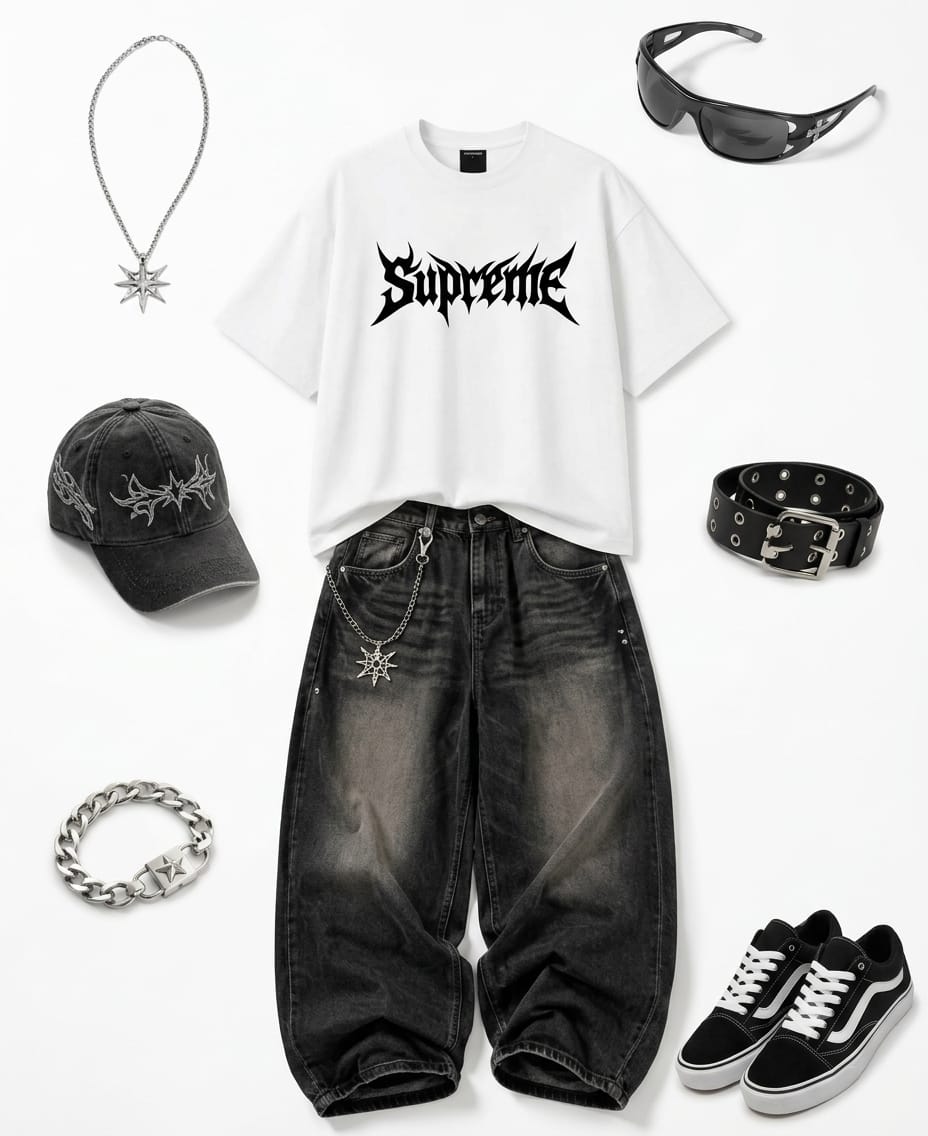 Supreme Tribal Spike drop shoulder Graphic Tee